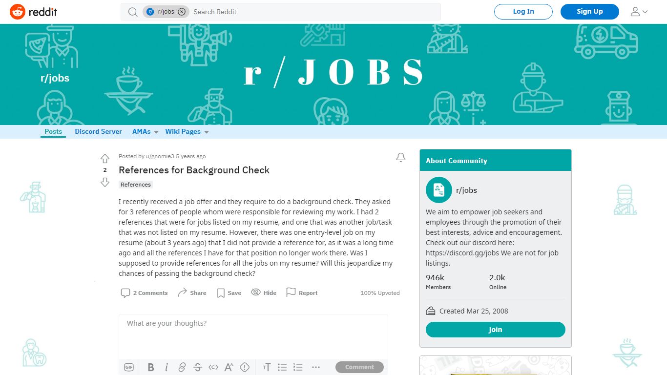 References for Background Check : jobs - reddit